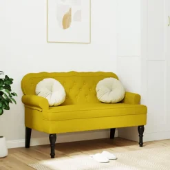 Bankje met rugleuning 119,5x64,5x75 cm fluweel>vidaXL Sale