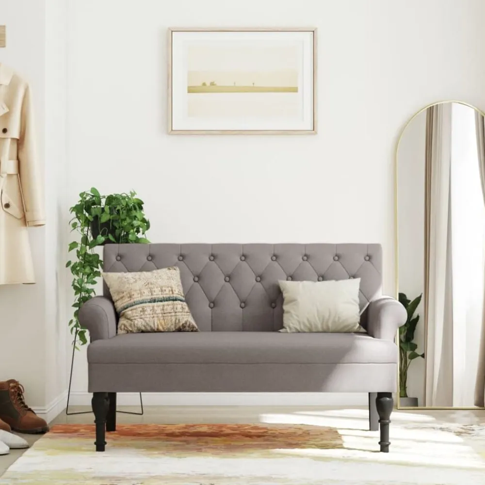Bankje met rugleuning 120x62x75,5 cm stof>vidaXL