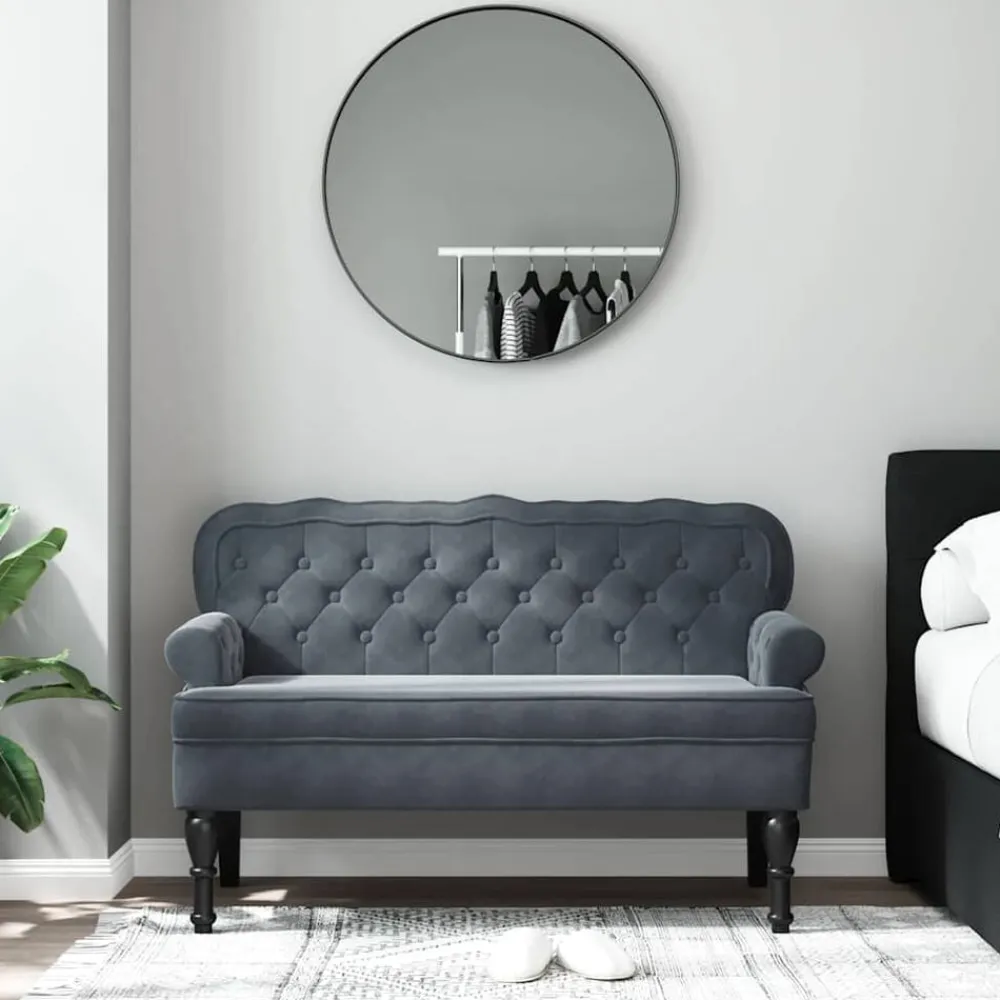 Bankje met rugleuning 119,5x64,5x75 cm fluweel>vidaXL Clearance
