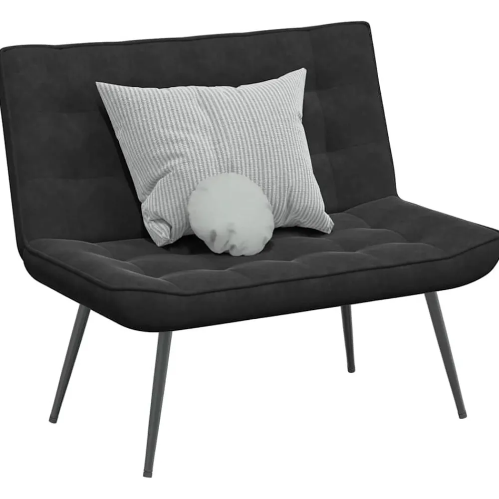 Bankjes*vidaXL Bankje 110x74x84 cm fluweel Zwart