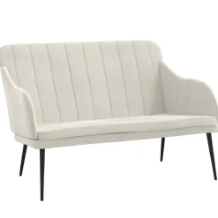 Bankjes*vidaXL Bankje 110x76x80 cm fluweel crèmekleurig Crème