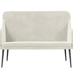 Bankjes*vidaXL Bankje 110x76x80 cm fluweel crèmekleurig Crème