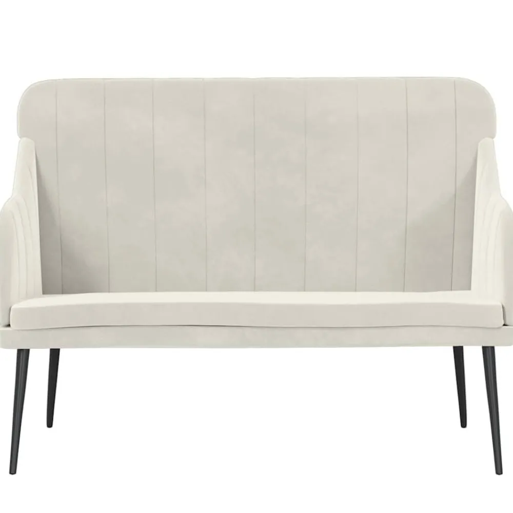 Bankjes*vidaXL Bankje 110x76x80 cm fluweel crèmekleurig Crème