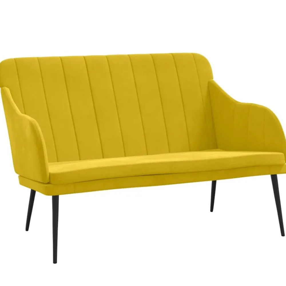 Bankjes*vidaXL Bankje 110x76x80 cm fluweel Geel