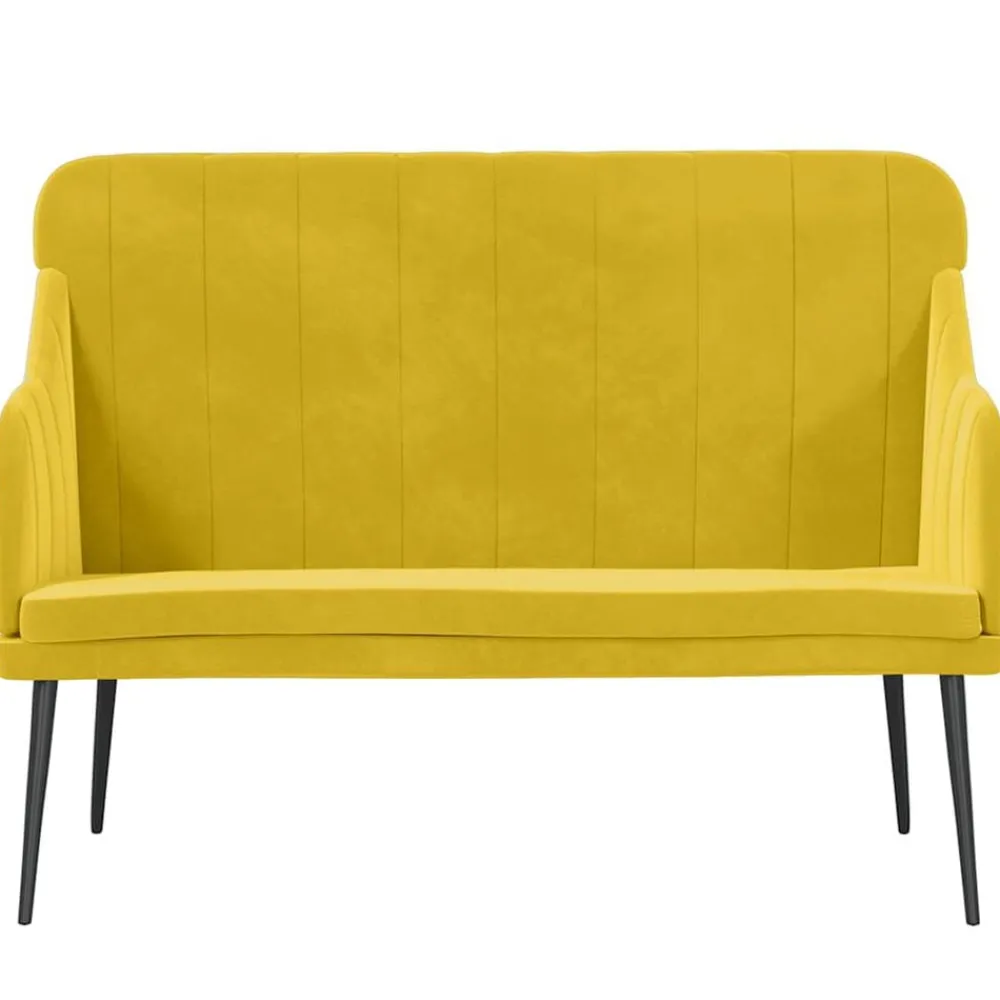 Bankjes*vidaXL Bankje 110x76x80 cm fluweel Geel