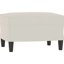 Bankje 70x35x41 cm fluweel crèmekleurig>vidaXL New