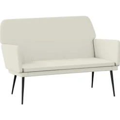 Bankjes*vidaXL Bankje 108x79x79 cm fluweel crèmekleurig Crème