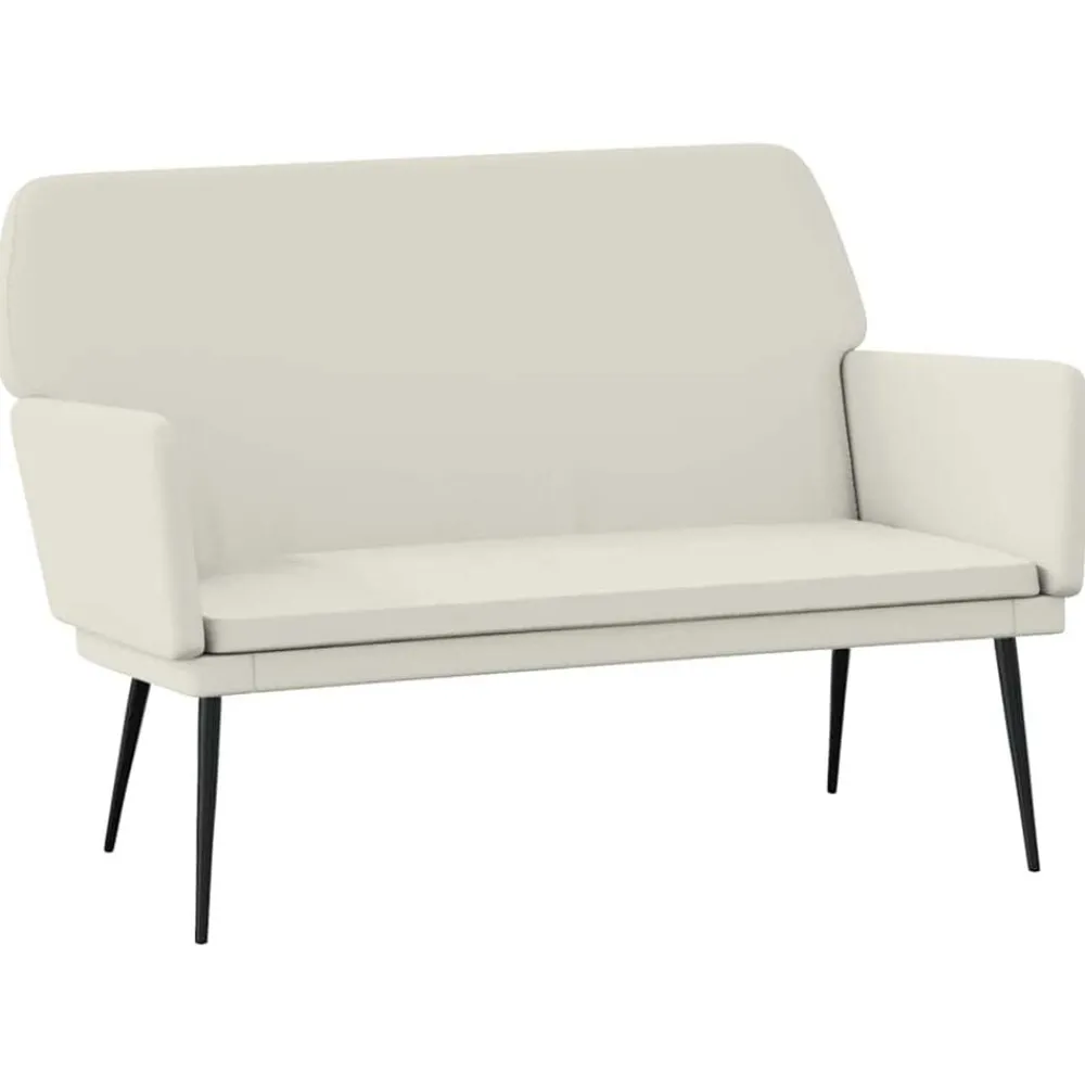 Bankjes*vidaXL Bankje 108x79x79 cm fluweel crèmekleurig Crème