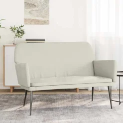 Bankjes*vidaXL Bankje 108x79x79 cm fluweel crèmekleurig Cr&egrave;me