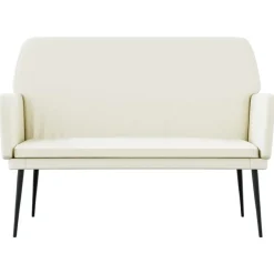 Bankjes*vidaXL Bankje 108x79x79 cm fluweel crèmekleurig Crème