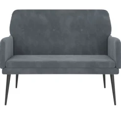 Bankjes*vidaXL Bankje 108x79x79 cm fluweel Donkergrijs