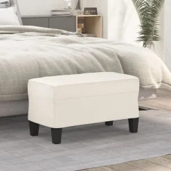 Bankjes*vidaXL Bankje 70x35x41 cm kunstleer crèmekleurig cr&egrave;me