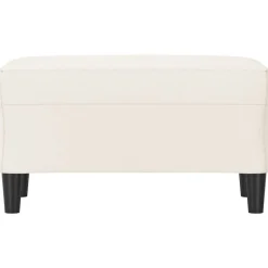 Bankje 70x35x41 cm kunstleer crèmekleurig><noscript><img width=
