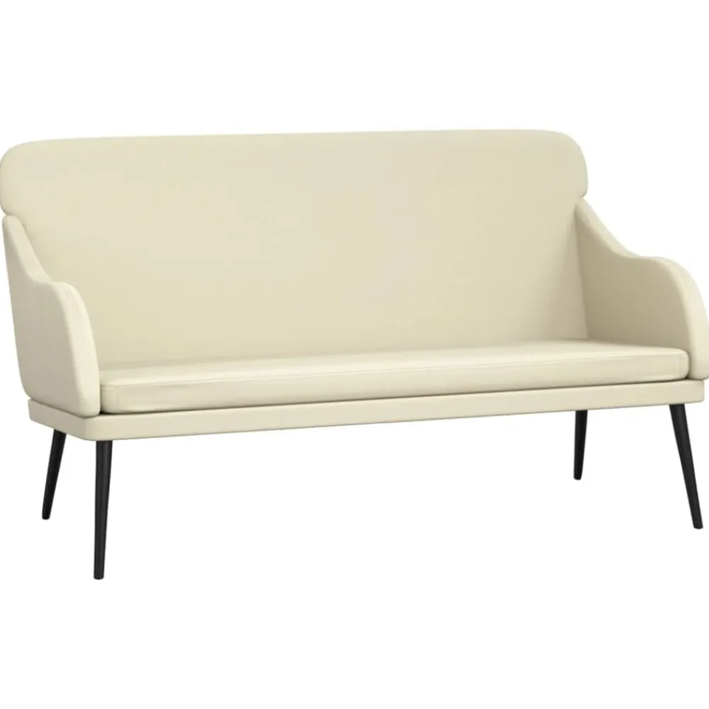 Bankjes*vidaXL Bankje 110x76x80 cm kunstleer crèmekleurig crème