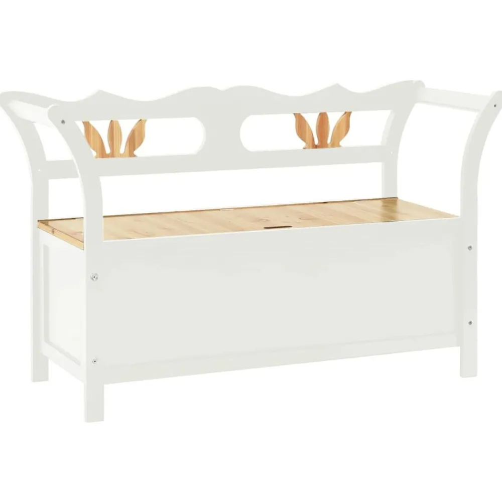 Bankje 107x45x75,5 cm massief vurenhout wit>vidaXL Sale