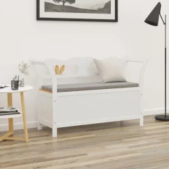 Bankje 107x45x75,5 cm massief vurenhout wit>vidaXL Sale