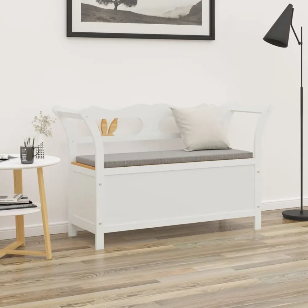 Bankje 107x45x75,5 cm massief vurenhout wit>vidaXL Sale