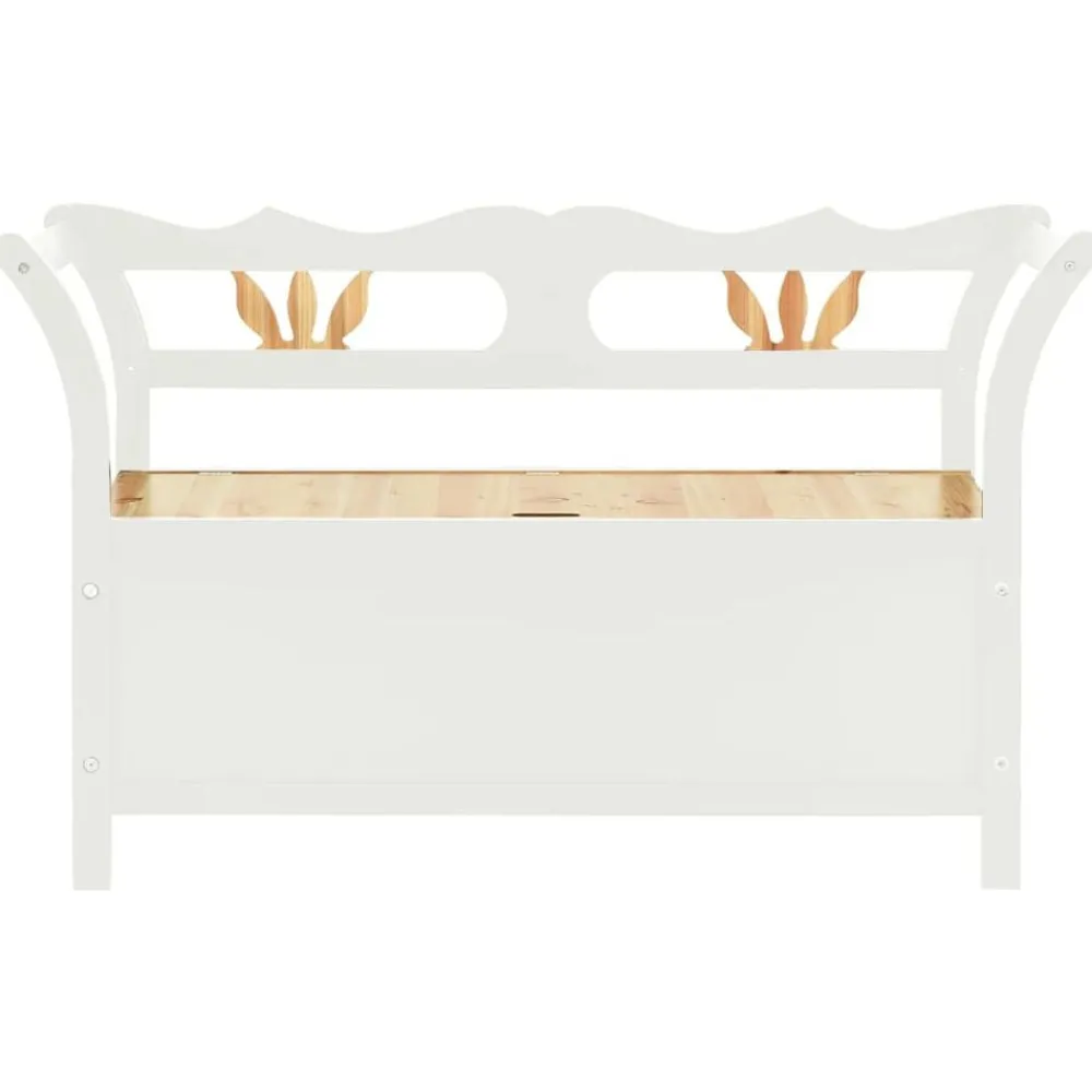 Bankje 107x45x75,5 cm massief vurenhout wit>vidaXL Sale