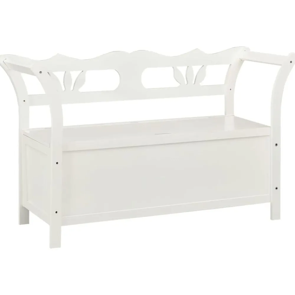Bankjes*vidaXL Bankje 107x45x75,5 cm massief vurenhout Wit
