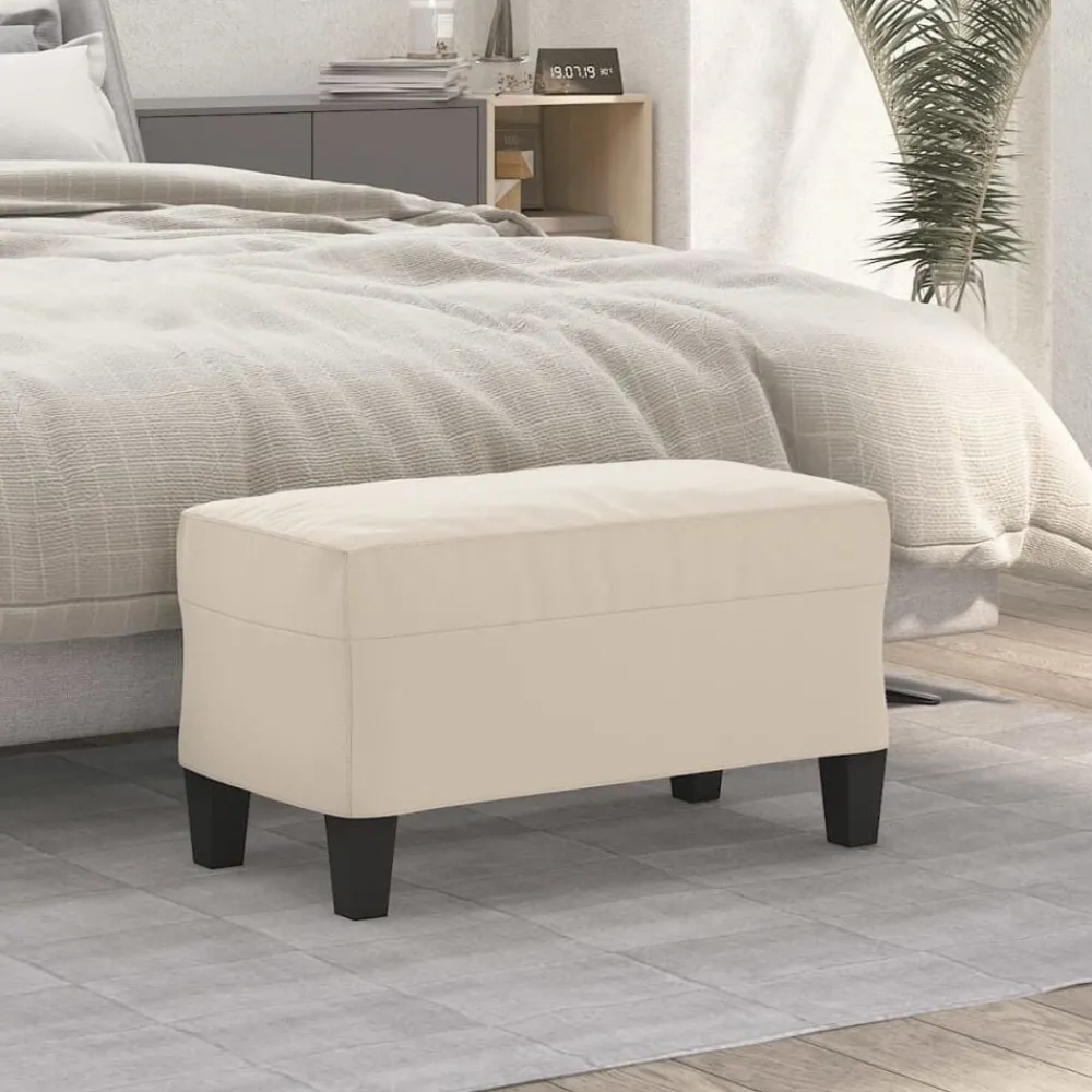 Bankjes*vidaXL Bankje 70x35x41 cm microvezelstof crème crème