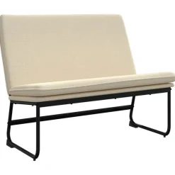Bankjes*vidaXL Bankje 100x75x76 cm stof crèmekleurig Crème