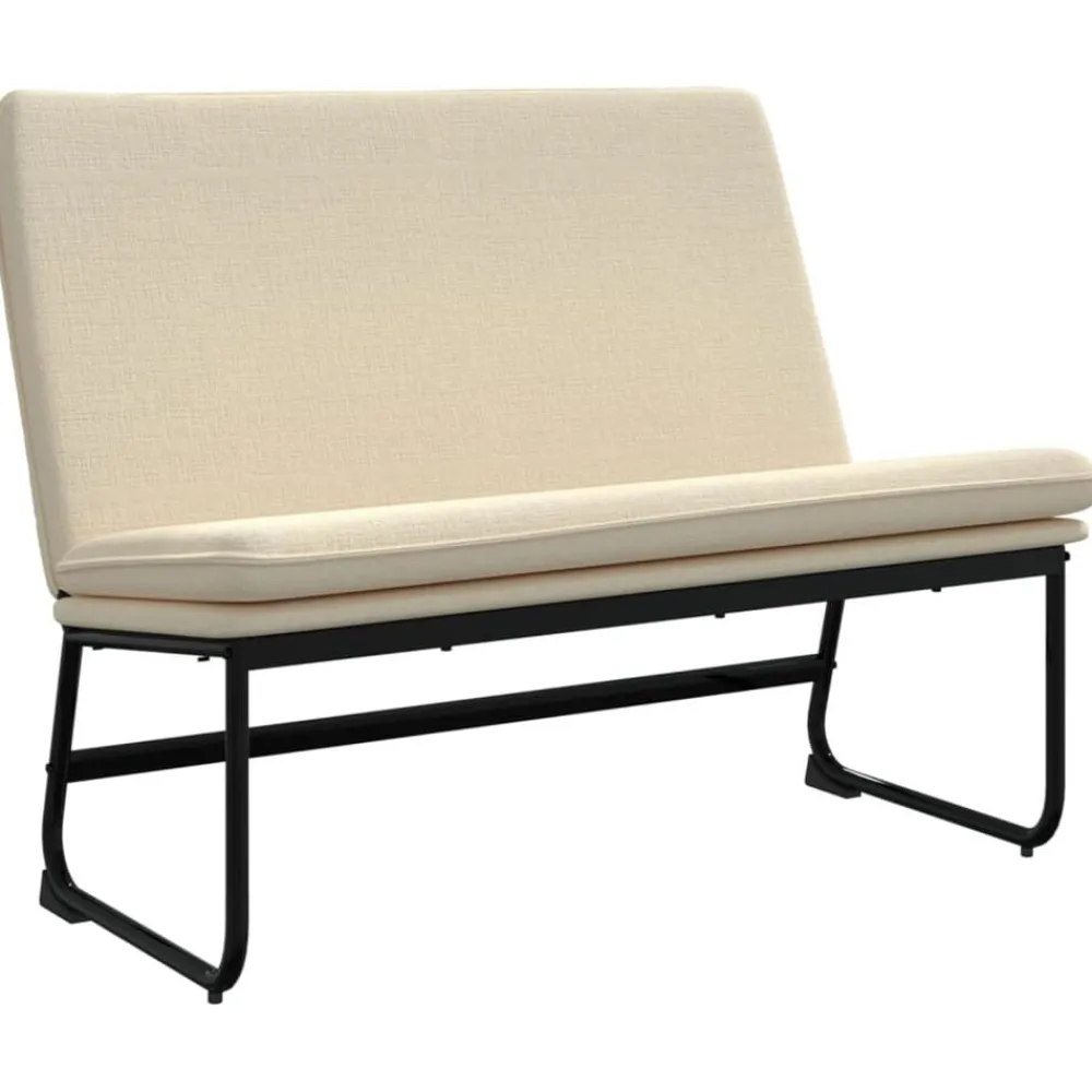 Bankjes*vidaXL Bankje 100x75x76 cm stof crèmekleurig Crème
