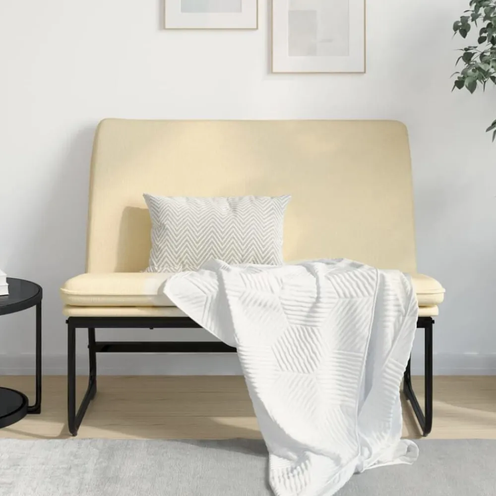 Bankjes*vidaXL Bankje 100x75x76 cm stof crèmekleurig Crème