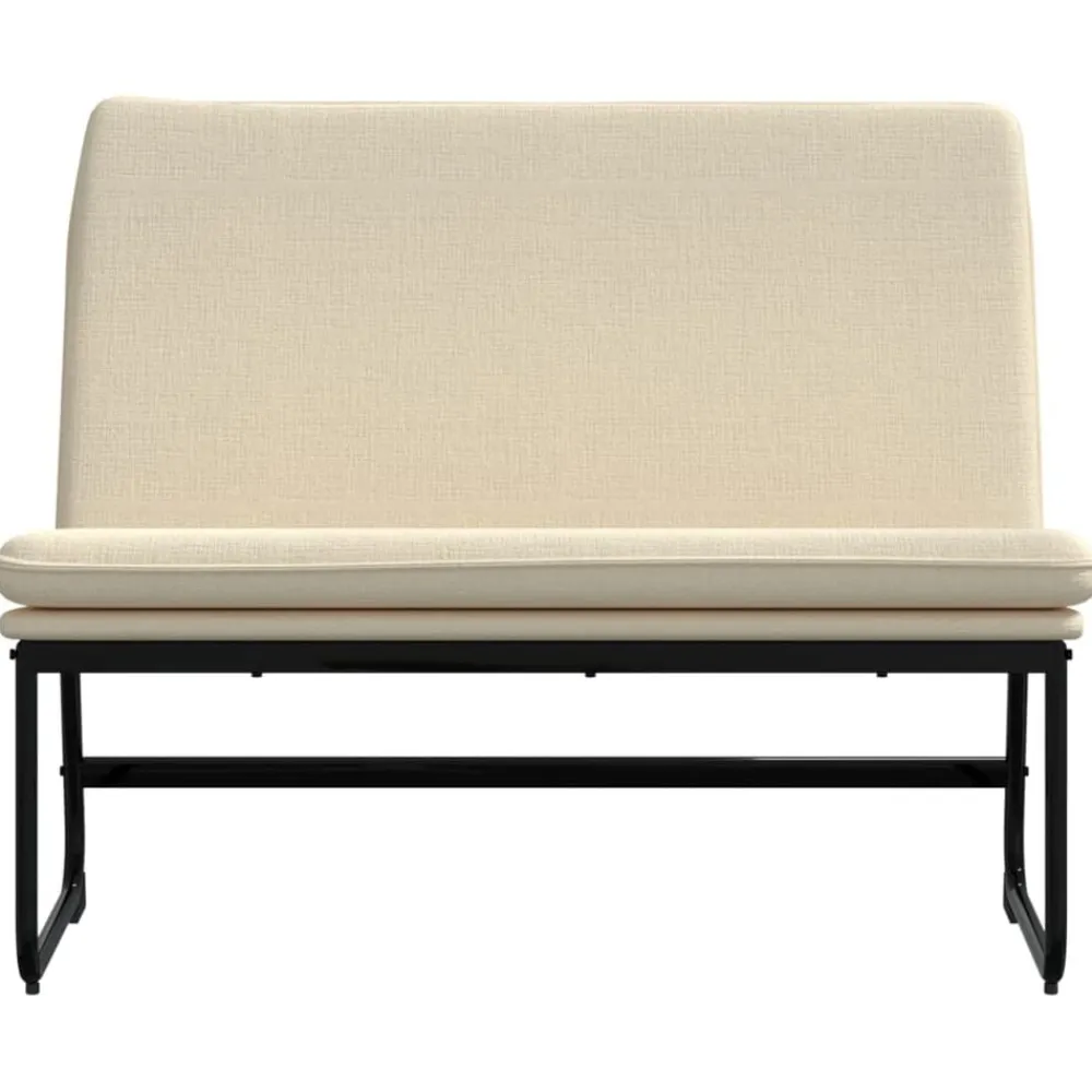 Bankjes*vidaXL Bankje 100x75x76 cm stof crèmekleurig Crème