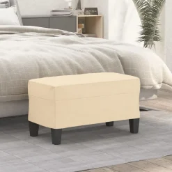 Bankjes*vidaXL Bankje 70x35x41 cm stof crèmekleurig Cr&egrave;me