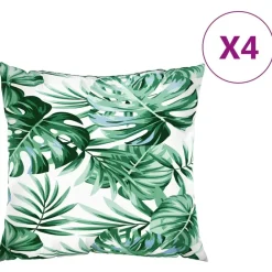 Woon- & Tuinaccessoires*vidaXL Bankkussens 4 st 40x40 cm stof Bladpatroon