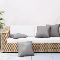 Woon- & Tuinaccessoires*vidaXL Bankkussens 4 st 40x40 cm stof Grijs