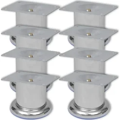 Bankpoten rond 8 st 60 mm chroomkleurig>vidaXL