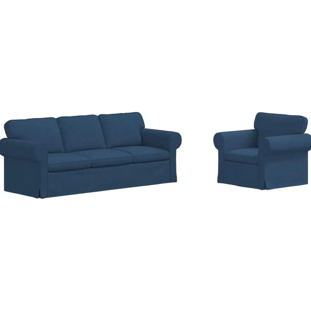 Banken*vidaXL Bankstel 2 pcs 215 x 82 x 80 cm Stof Blauw