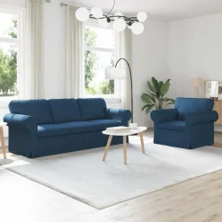 Banken*vidaXL Bankstel 2 pcs 215 x 82 x 80 cm Stof Blauw