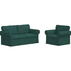 Banken*vidaXL Bankstel 2 pcs 175 x 82 x 80 cm Stof Donkergroen