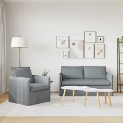 Bankstel 2 pcs 156 x 82 x 85 cm Stof><noscript><img width=