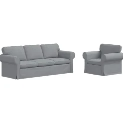 Banken*vidaXL Bankstel 2 pcs 215 x 82 x 80 cm Stof Lichtgrijs