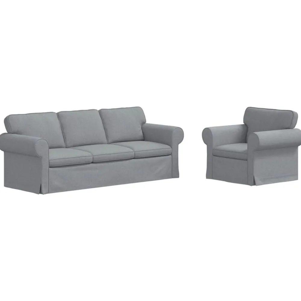 Banken*vidaXL Bankstel 2 pcs 215 x 82 x 80 cm Stof Lichtgrijs