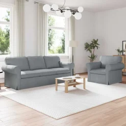Banken*vidaXL Bankstel 2 pcs 215 x 82 x 80 cm Stof Lichtgrijs