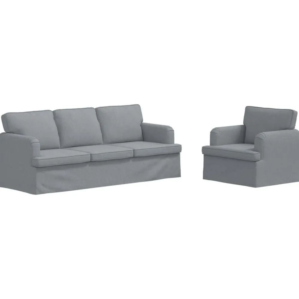 Banken*vidaXL Bankstel 2 pcs 201 x 80 x 85 cm Stof Lichtgrijs