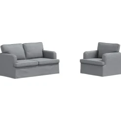 Banken*vidaXL Bankstel 2 pcs 144 x 80 x 85 cm Stof Lichtgrijs