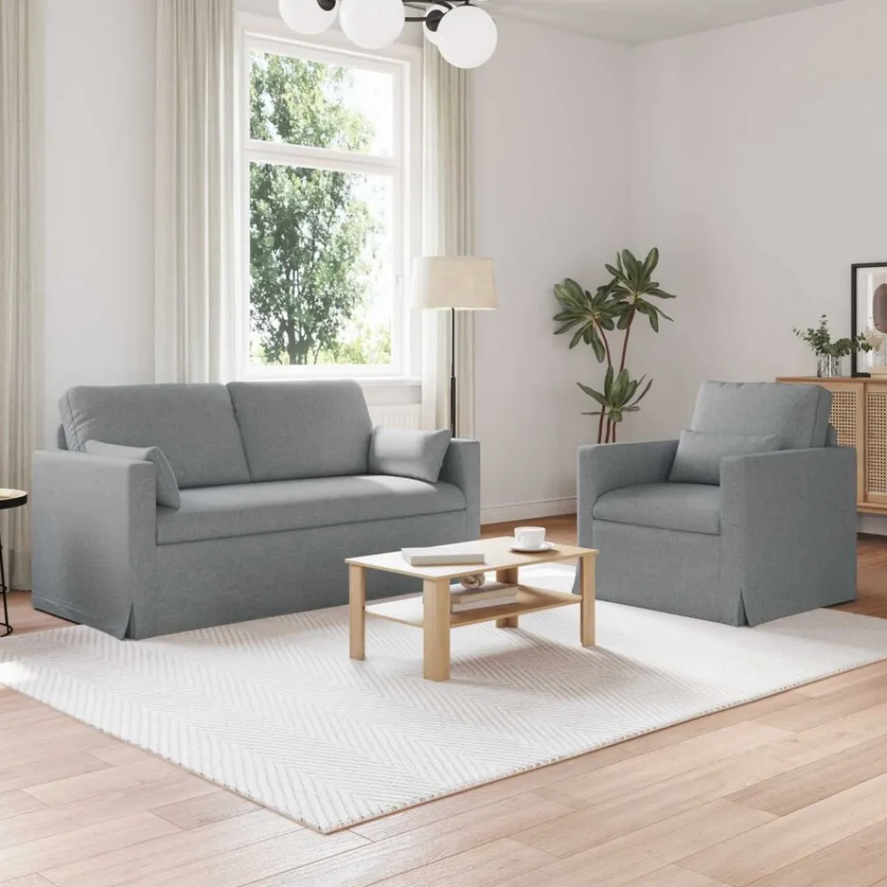 Bankstel 2 pcs 158 x 78 x 80 cm Stof>vidaXL Discount