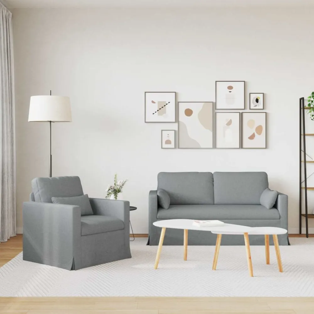 Bankstel 2 pcs 158 x 78 x 80 cm Stof>vidaXL Discount