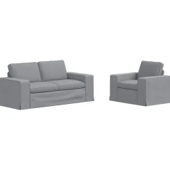 Banken*vidaXL Bankstel 2 pcs 182 x 80 x 82 cm Stof Lichtgrijs