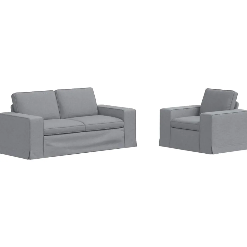 Banken*vidaXL Bankstel 2 pcs 182 x 80 x 82 cm Stof Lichtgrijs