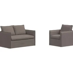 Banken*vidaXL Bankstel 2 pcs 136 x 82 x 85 cm Stof Taupe