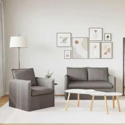 Banken*vidaXL Bankstel 2 pcs 136 x 82 x 85 cm Stof Taupe