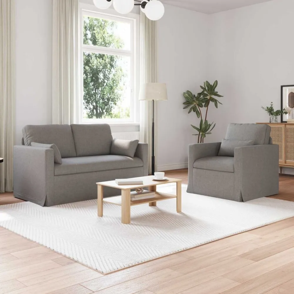 Bankstel 2 pcs 139 x 78 x 80 cm Stof>vidaXL New