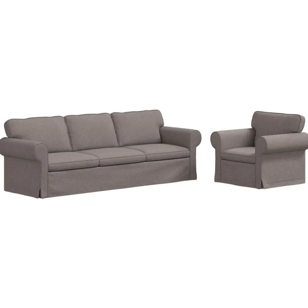 Banken*vidaXL Bankstel 2 pcs 245 x 82 x 80 cm Stof Taupe