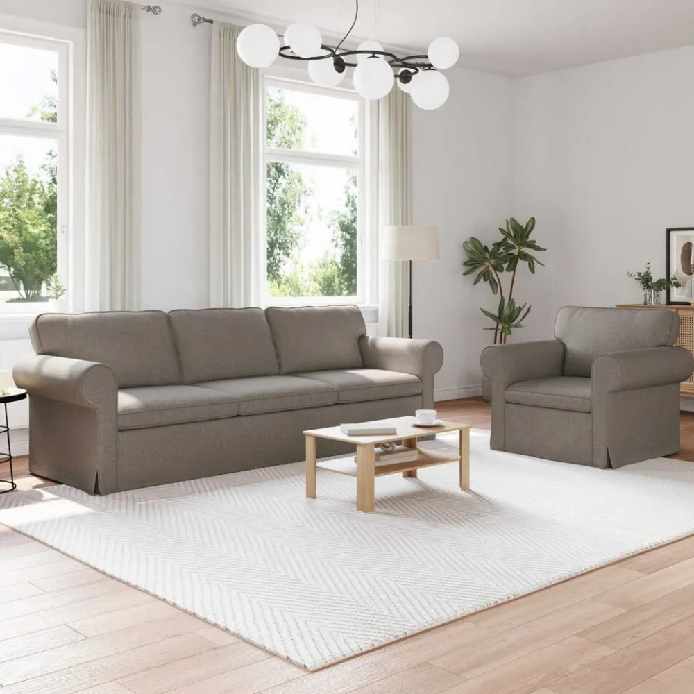 Banken*vidaXL Bankstel 2 pcs 245 x 82 x 80 cm Stof Taupe